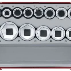 Tengtools TT12176 Set de 17 douilles MM - 1/2" - 6 pans - 03570256