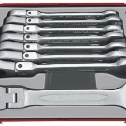 Tengtools TT6508RF Set de 8 Clés mixtes racagnac-swivel - 8 x 265 x 142 x 50mm